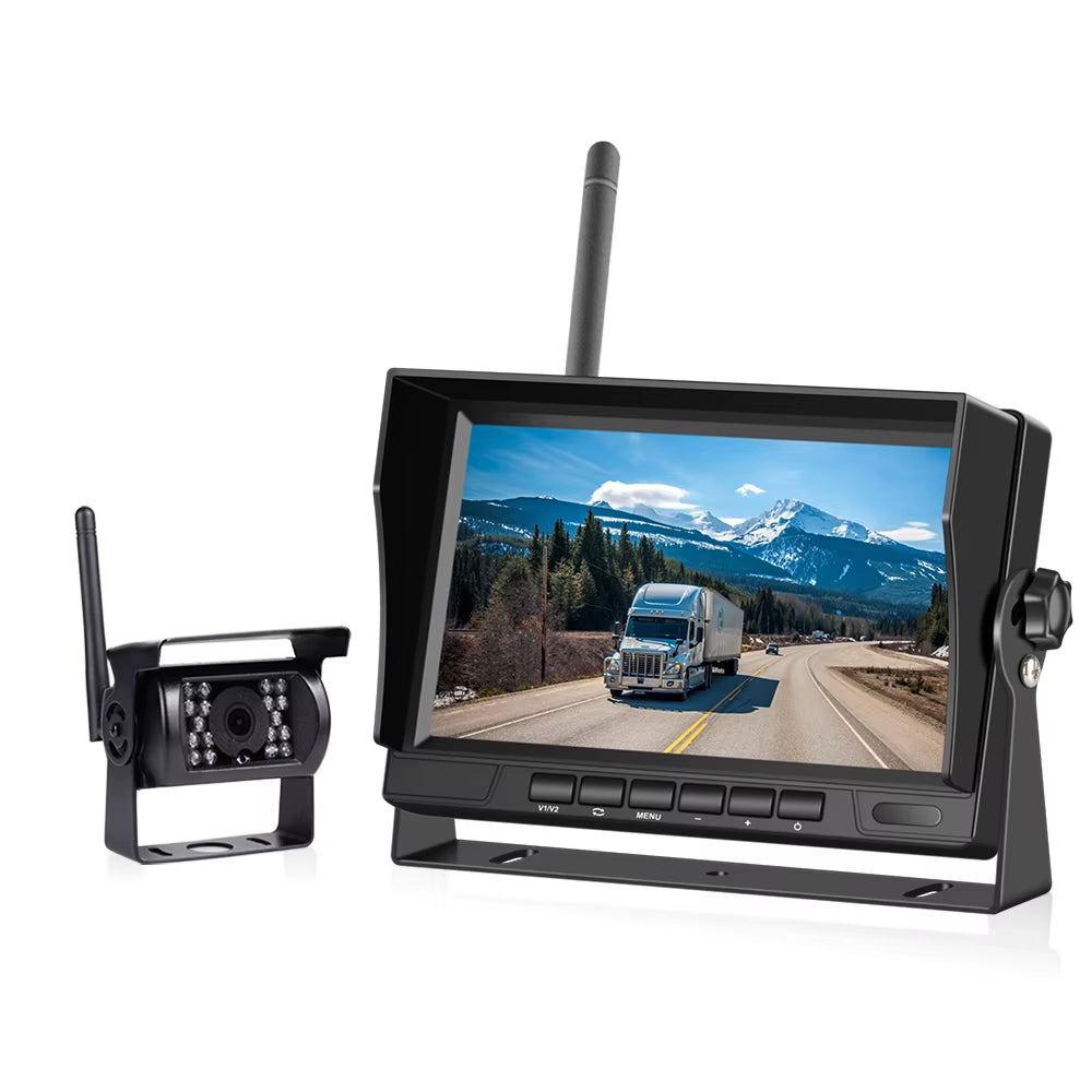 7 Inch Car Monitor Wireless Truck Backup Rear View Display and Wifi Reverse Backup Camera for Car RV Bus TV Display Screen