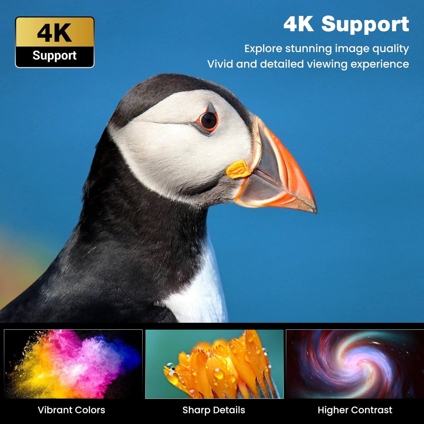 4K Support Portable Projector with Wifi and Bluetooth Mini Projector with Speaker FHD Native 1080P Projectors for Outdoor Movies Home Theater