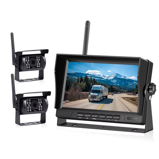 7 Inch Car Monitor Wireless Truck Backup Rear View Display and Wifi Reverse Backup Camera for Car RV Bus TV Display Screen